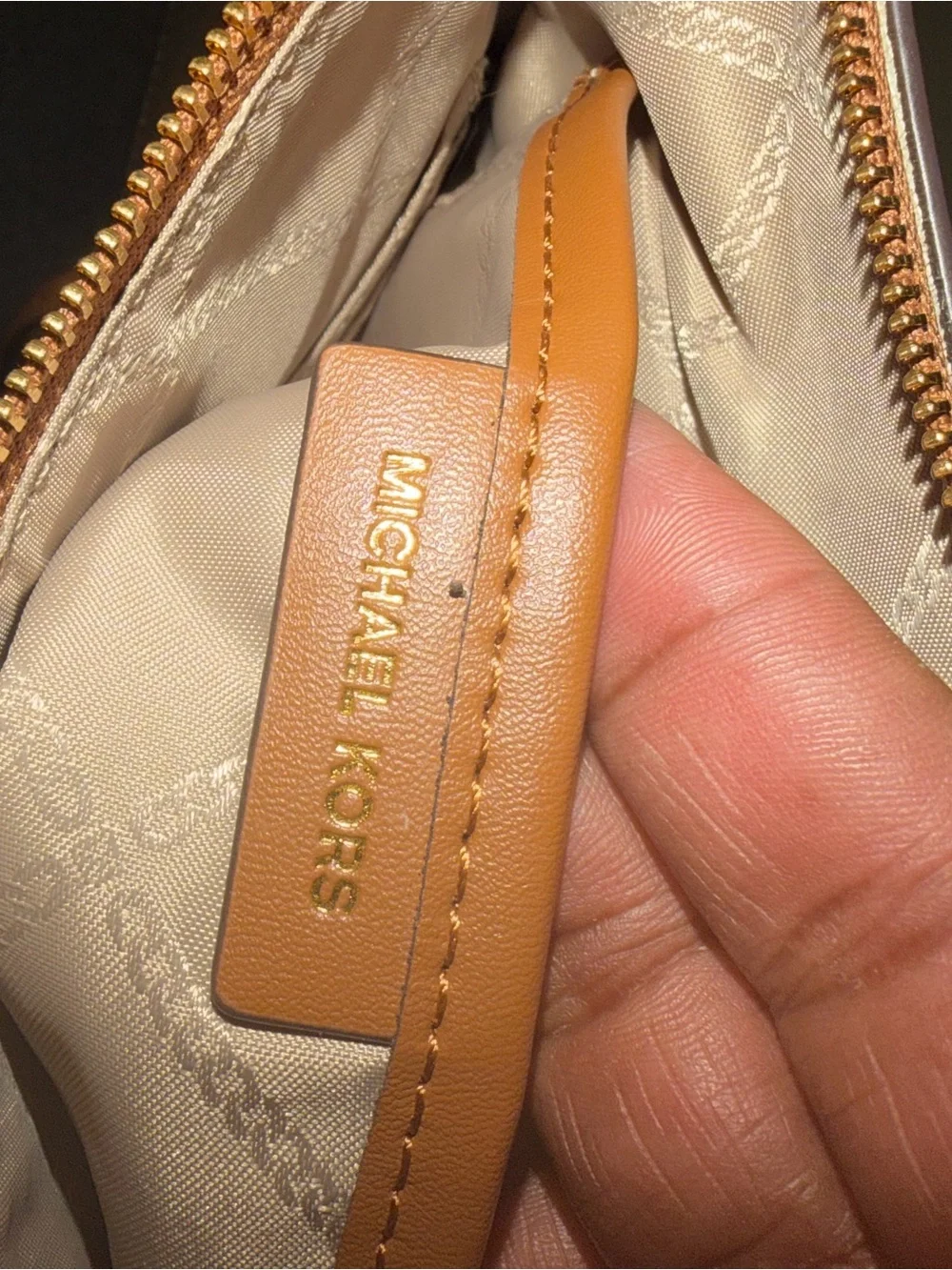 New Michael Kors Cream & Tan Crossbody
